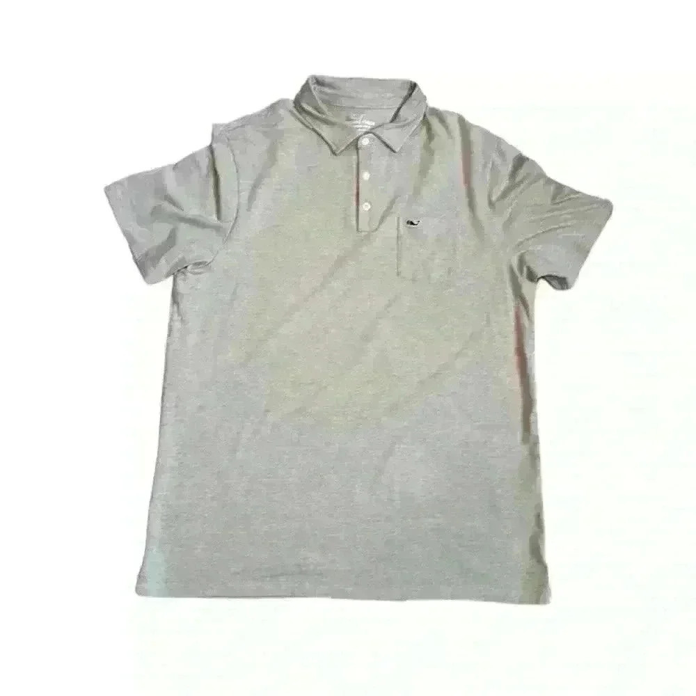 Vineyard Vines Edgartown Polo Brown Short Sleeve Pima Cotton Mens Size Large